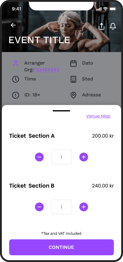 Select amount of tickets to buy